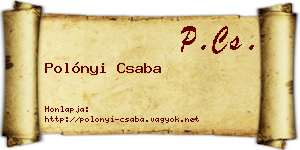 Polónyi Csaba névjegykártya