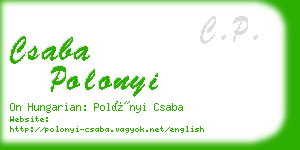 csaba polonyi business card